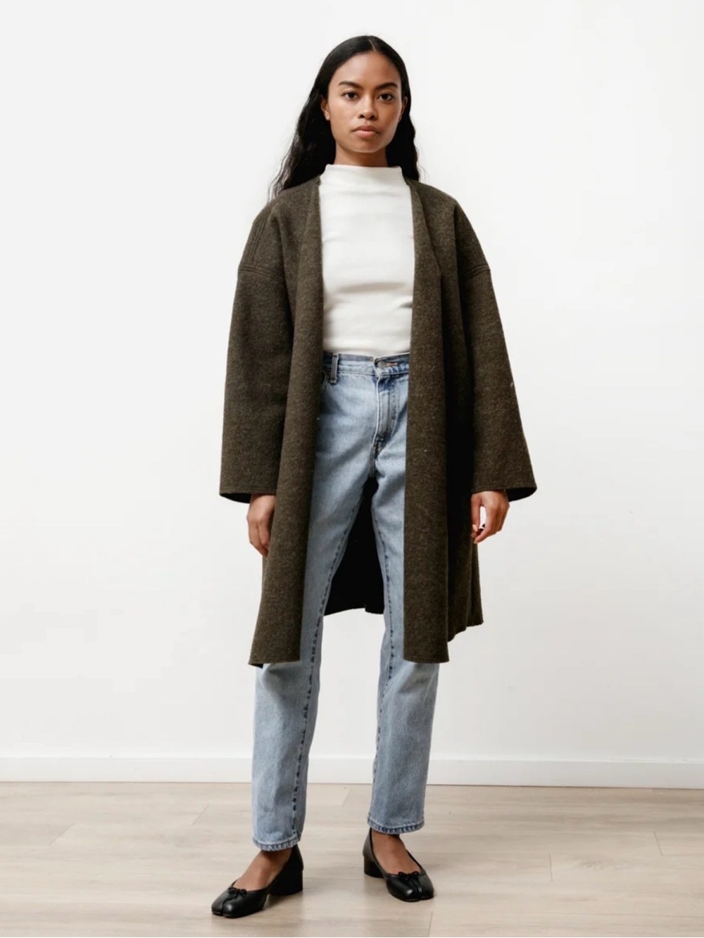 Priory Ura Boiled Wool Jacket Sweater - S/M Brick Brown